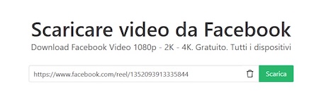 Facebook scaricare snapsave